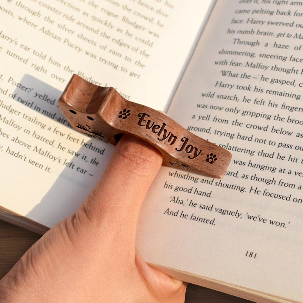 Whiskers Hold Your Page Ver 2 - Personalized Cat Book Page Holder