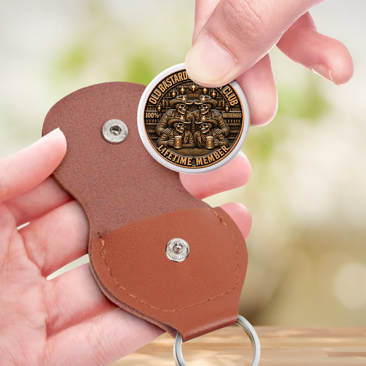 Custom Brotherhood Coin Keychain, Friendship Birthday Gifts • Brotherhood Never Goes Out Style - Personalized 3D Printing Pocket Hug
