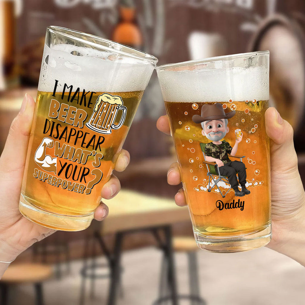 I Make Beer Disappear - Personalized Beer Glass