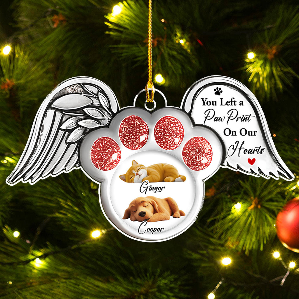 Custom Keepsake Christmas Ornament •  Paw In Heaven - Personalized Acrylic Ornament