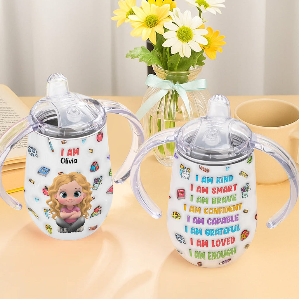 Kind Smart Loved - Personalized Sippy Cup With Handles