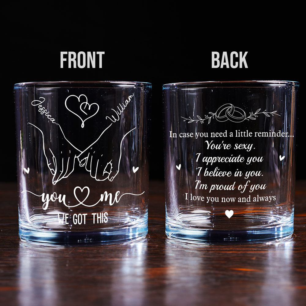 Custom Christmas Anniversary Birthday Drinkware Gifts for Husband • I Love You Now And Always - Personalized Whiskey Glass