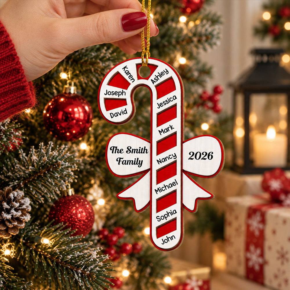 Custom Family Ornament, Christmas Gift for Family Members •  Sweetest Family Christmas - Personalized 2-Layered Wood Ornament