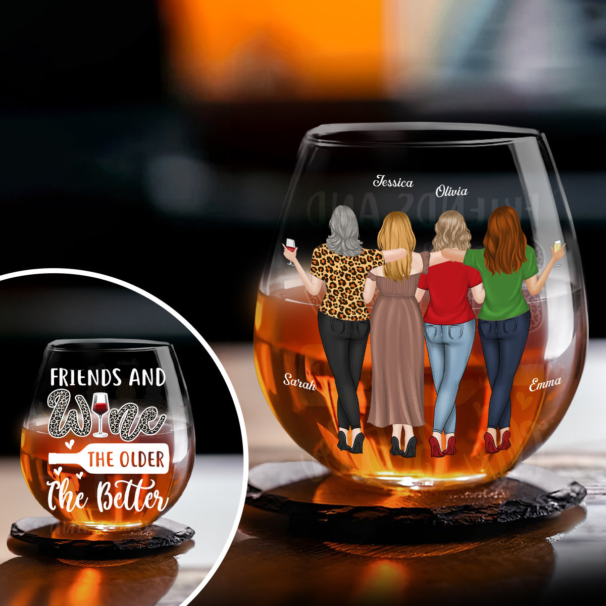 The Older The Better - Personalized Wine Glass