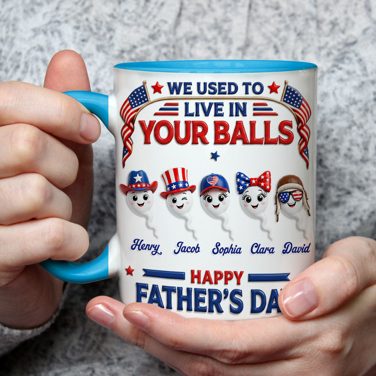 Custom Father's Day, Special Gift for Dad & Grandpa • Do You Remember Us - Personalized 3D Effect Accent Mug
