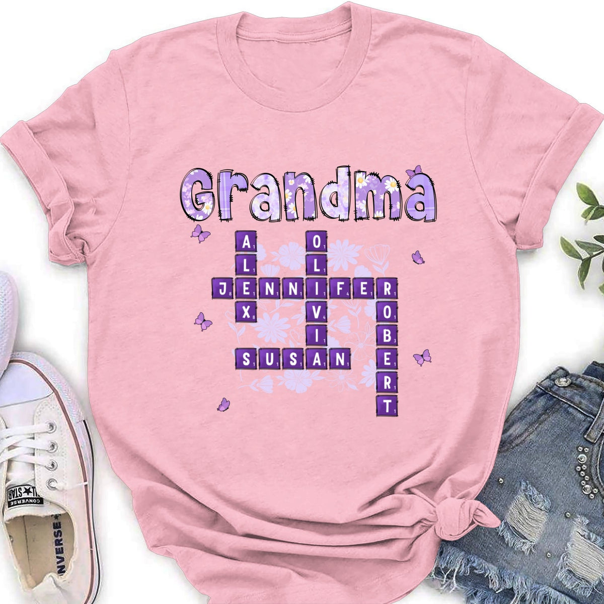 Custom Mother's Day Gift for Mom & Grandma • Love Being Gigi Crossword - Personalized Shirt