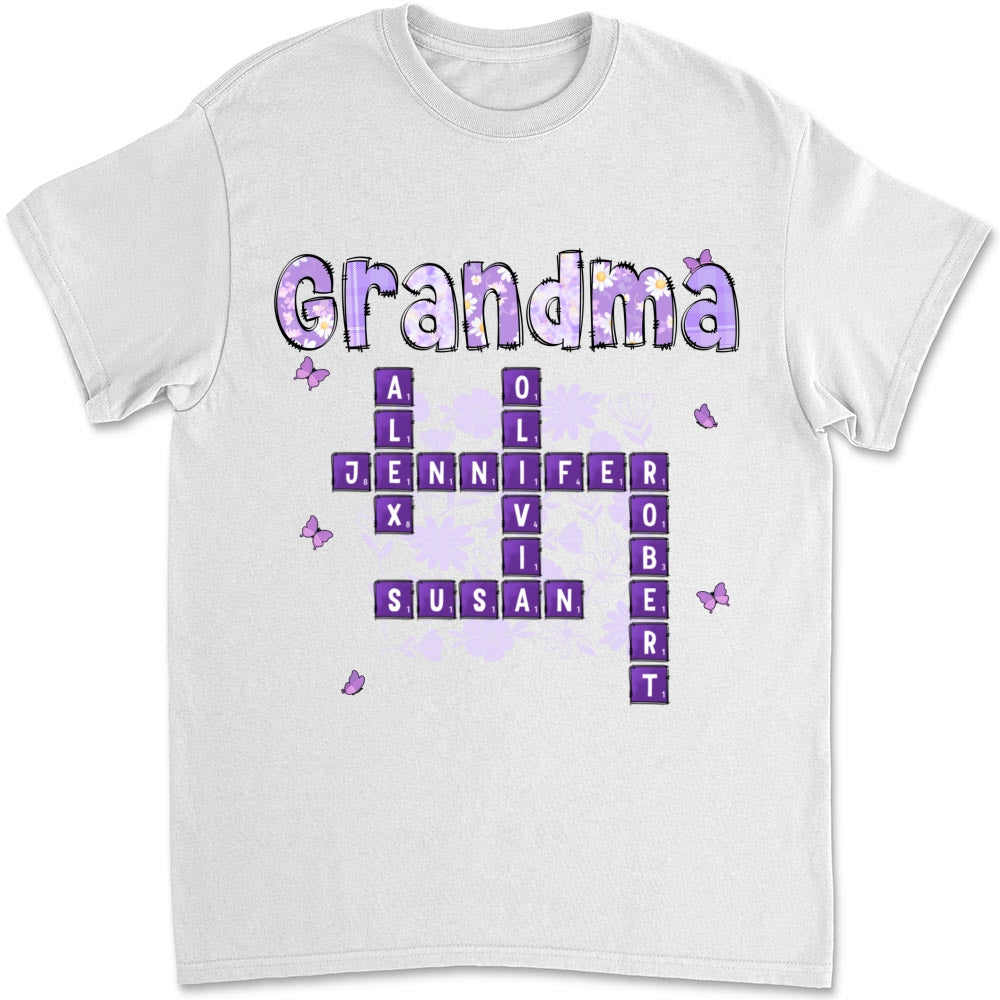 Custom Mother's Day Gift for Mom & Grandma • Love Being Gigi Crossword - Personalized Shirt
