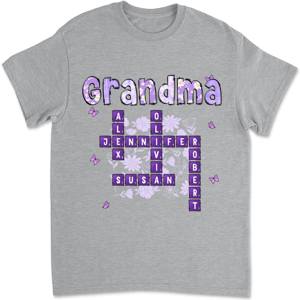Custom Mother's Day Gift for Mom & Grandma • Love Being Gigi Crossword - Personalized Shirt