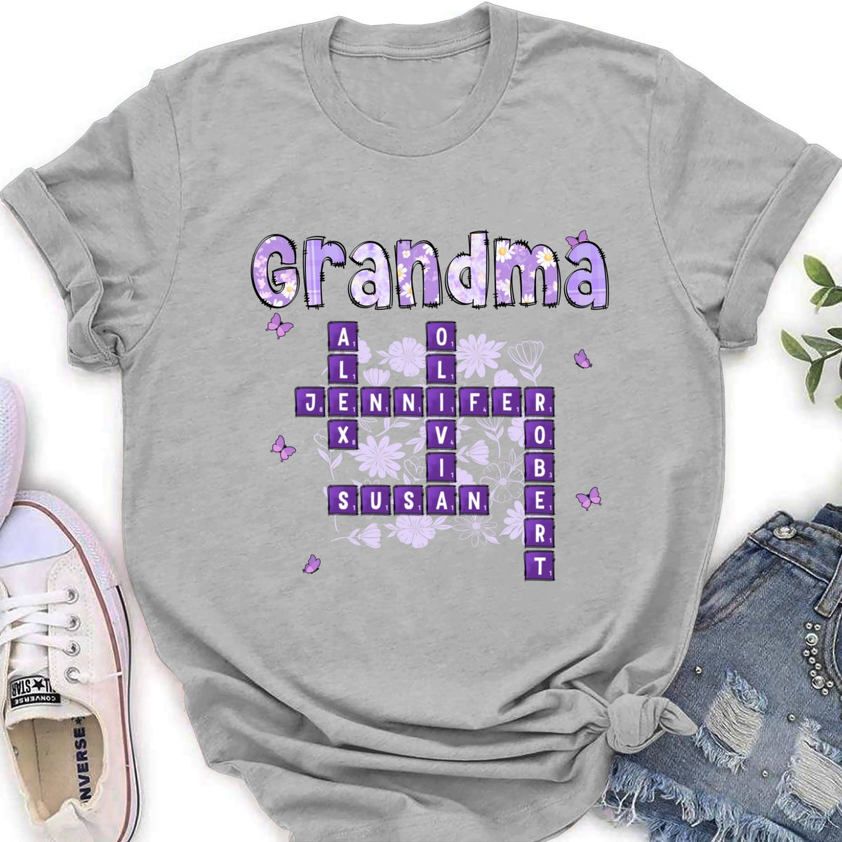 Custom Mother's Day Gift for Mom & Grandma • Love Being Gigi Crossword - Personalized Shirt