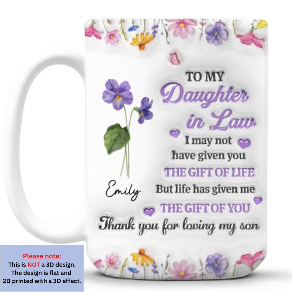 Custom Christmas & Birthday Gift for Daughter • A Daughter By Heart - Personalized 3D Inflated Effect Mug