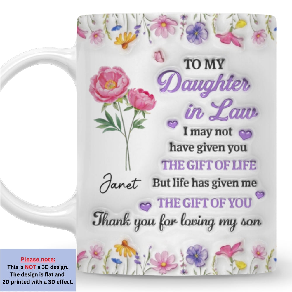 Custom Christmas & Birthday Gift for Daughter • A Daughter By Heart - Personalized 3D Inflated Effect Mug