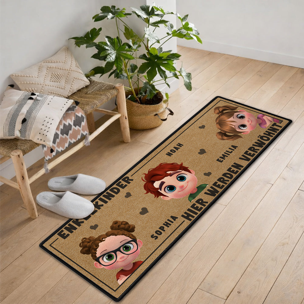 Custom Name Rug, Christmas Birthday Gift For Son Daughter Kids • Das Leben Ist Besser Mit Enkeln – Personalisierter Läuferteppich