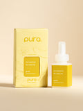Pura Sunshine Blossom fragrance vial and packaging on a beige background