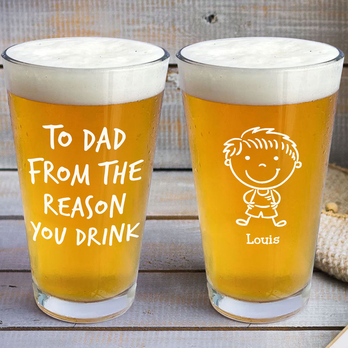 From The Reasons Your Drink - Personalized Beer Glass