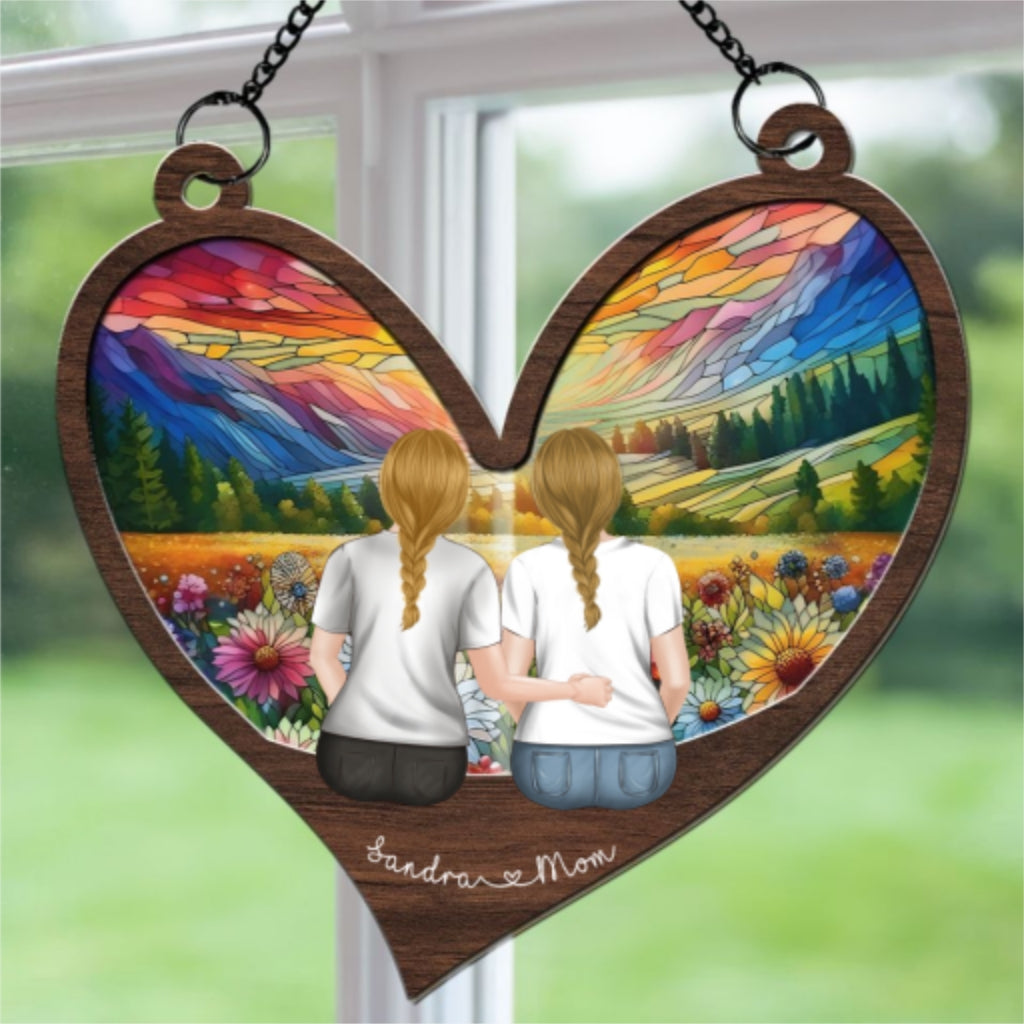Custom Hanging Decor for Mom Daughter, Mother's Day Gifts • Mom We Love You - Personalized Suncatcher