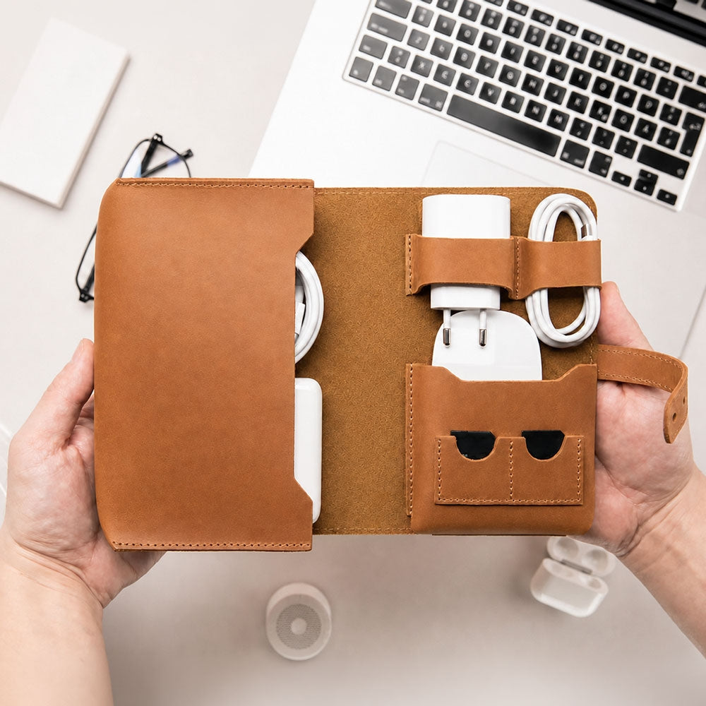 Because You Are My Son - Personalized Leather Charger Bag