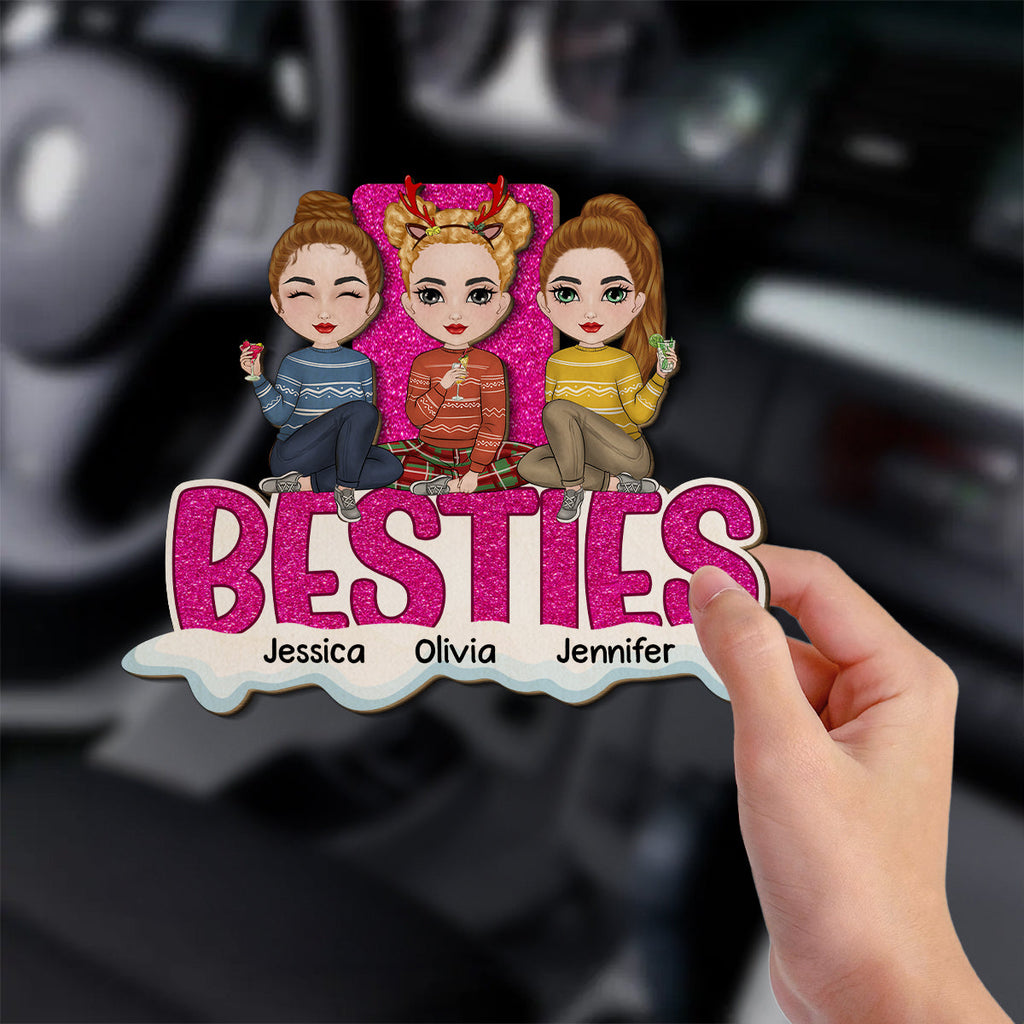 Bestie Together Version 2 - Personalized Car Visor Clip