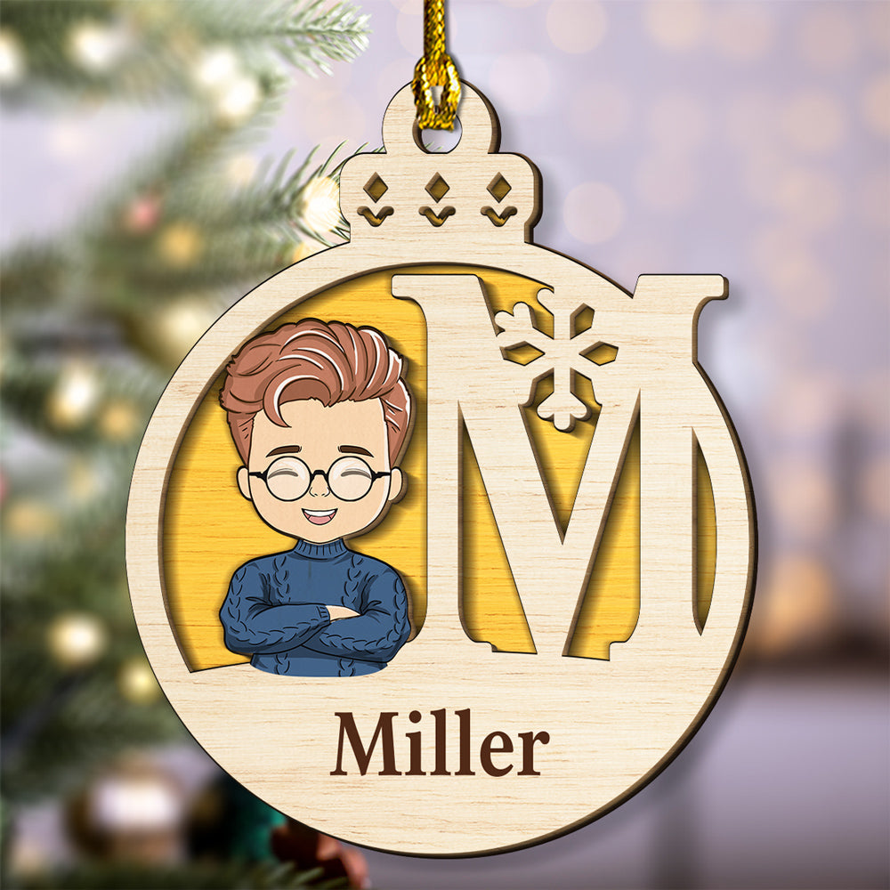 Custom Family Ornament, Christmas Gift for Family Members •  Santa Is Coming - Personalized 2-Layered Wood Ornament