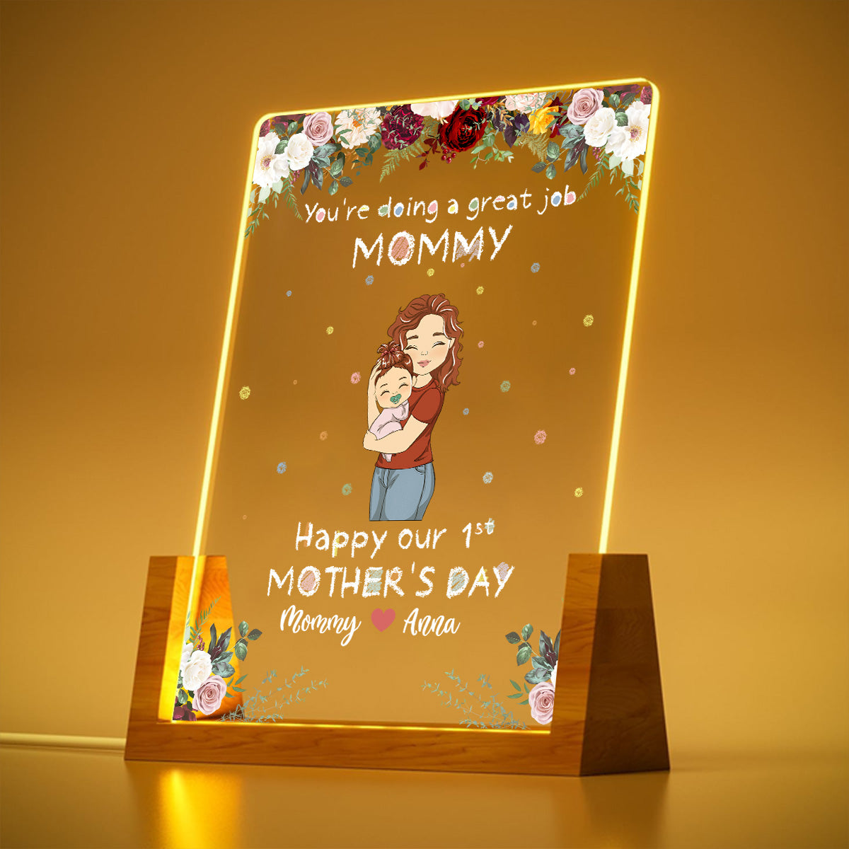 Custom First Mother's Day Gift for New Moms • Best Mommy - Personalized Night Light