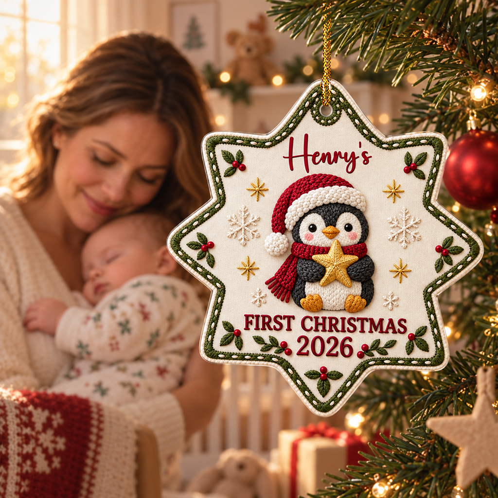 Custom Baby First Christmas Ornament for New Parents •  Little Christmas Miracle - Personalized Acrylic Ornament