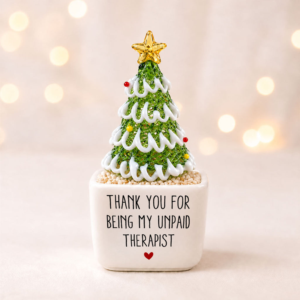 My Unpaid Therapist - Personalized Glass Christmas Tree