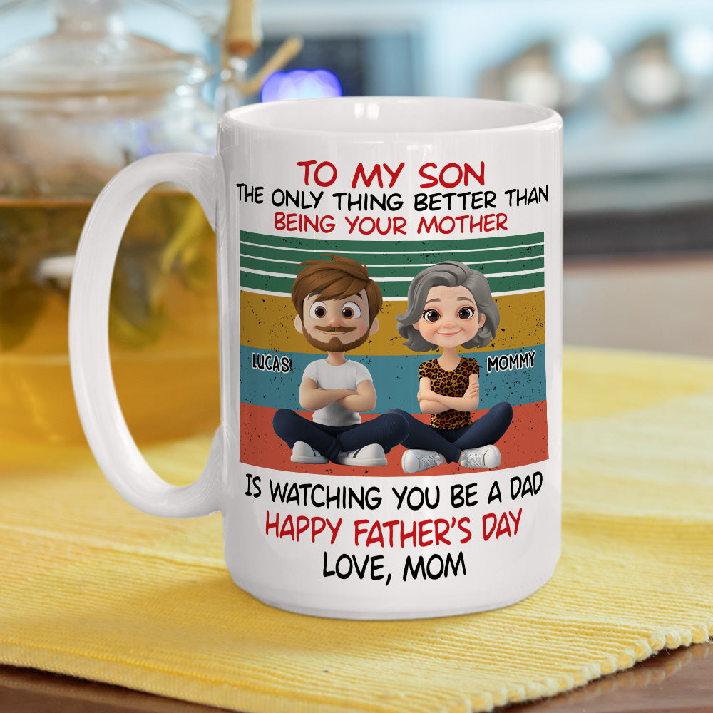 Custom Father's Day Gift For Son • Awesome Son Better Dad - Personalized Coffee Mug