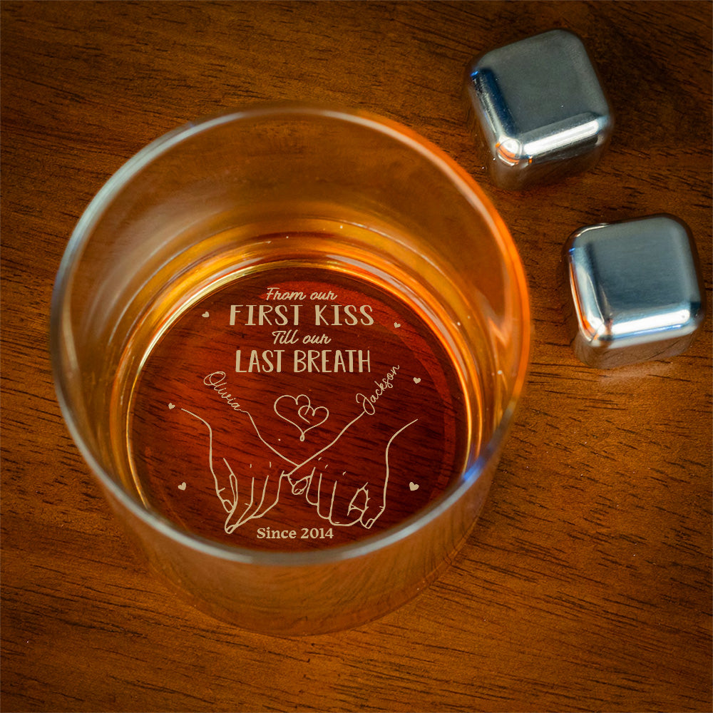 Custom Christmas Anniversary Birthday Drinkware Gifts for Couple • Only Love - Personalized Engraved Whiskey