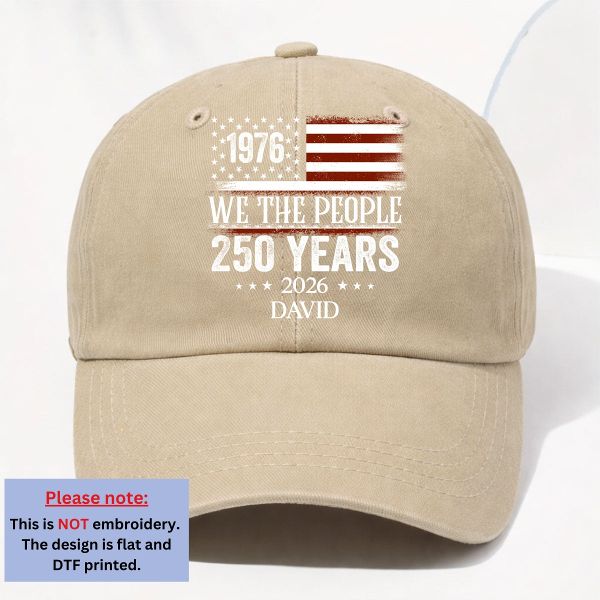 We The People - Personalized Vintage Washed Denim Cap