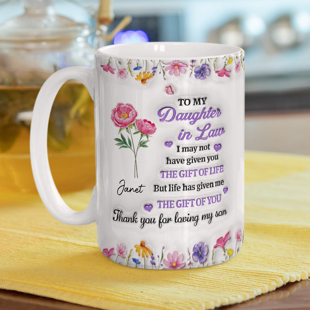 Custom Christmas & Birthday Gift for Daughter • A Daughter By Heart - Personalized 3D Inflated Effect Mug