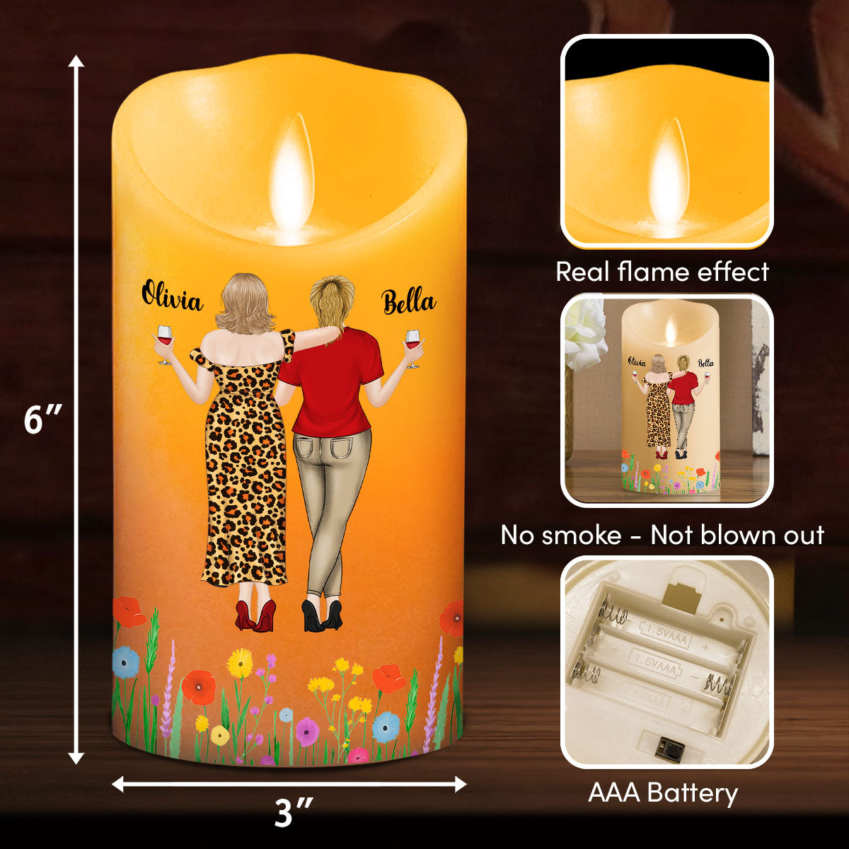 Good Times Better With Friends - Personalized LED Candle
