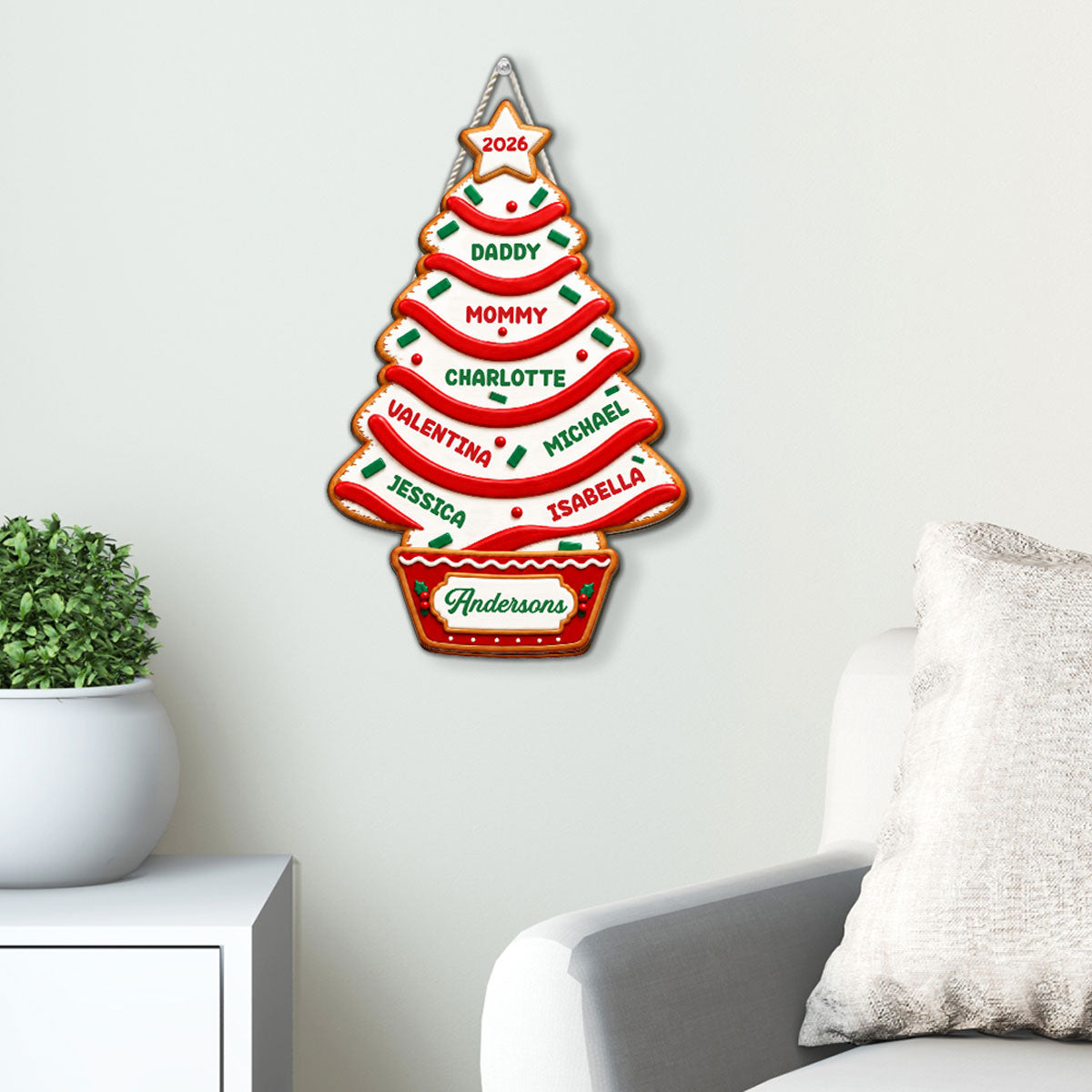 Frosted Family Tree - Personalized Wood Sign