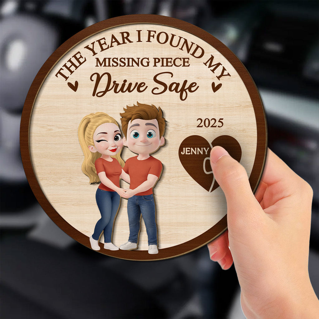 The Year I Found My Missing Piece Kissing Couples - Personalized Car Visor Clip