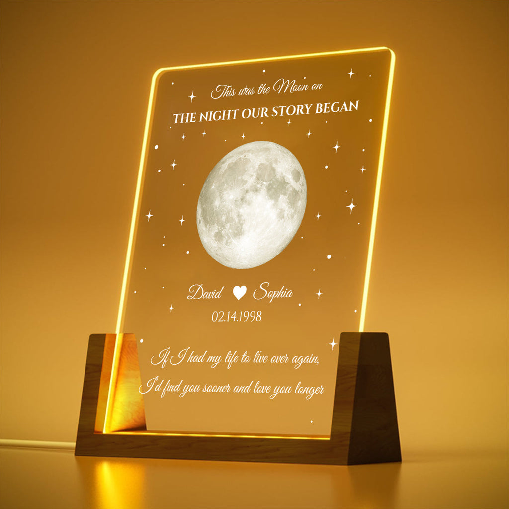 Custom Anniversary, Wedding, Christmas Gift For Husband, Him• The Moon - Personalized Night Light