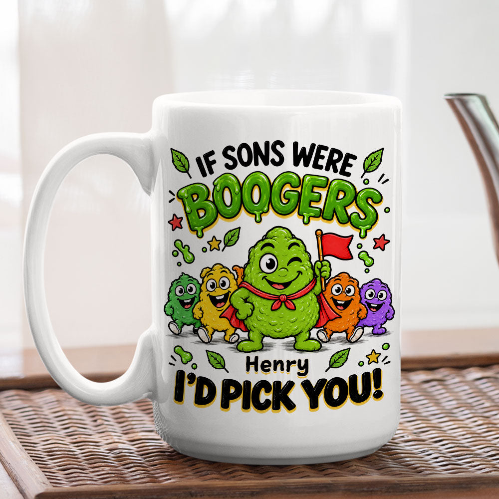 Custom Christmas & Birthday Gift for Son • Booger Pick You - Personalized Coffee Mug