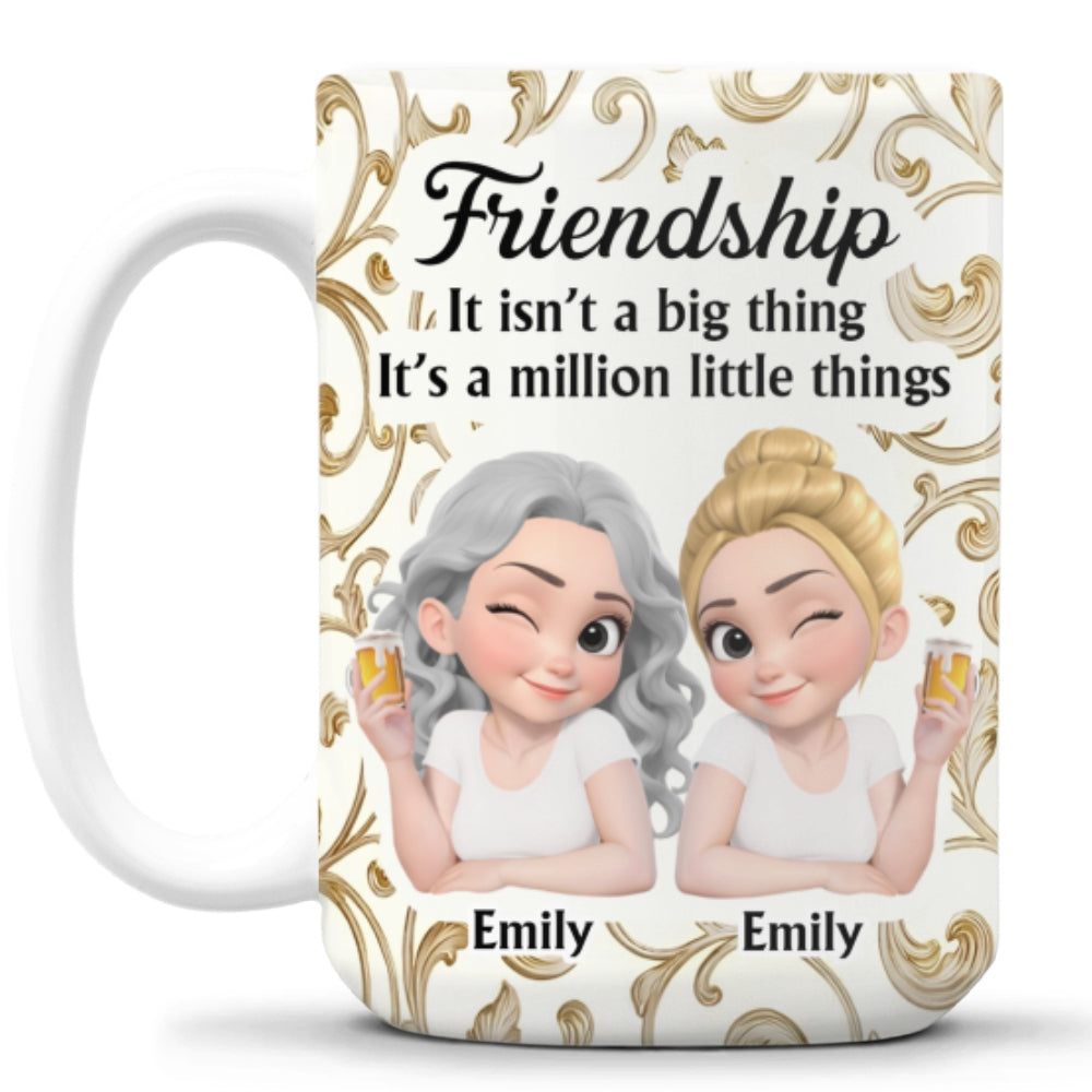 Custom Best Friend, Christmas & Birthday Friendship Keepsake Gift • Friend Is A Million Little Things - Personalized Coffee Mug