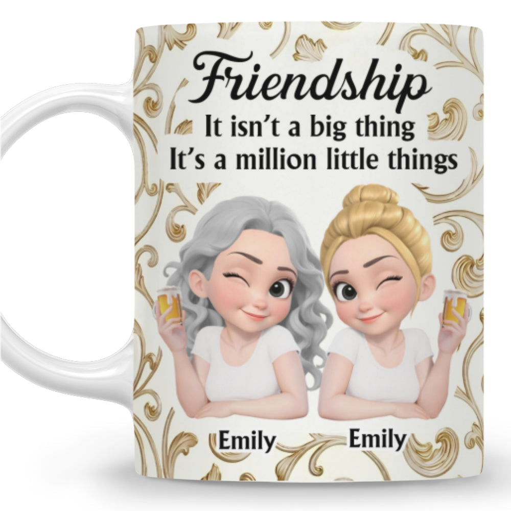 Custom Best Friend, Christmas & Birthday Friendship Keepsake Gift • Friend Is A Million Little Things - Personalized Coffee Mug