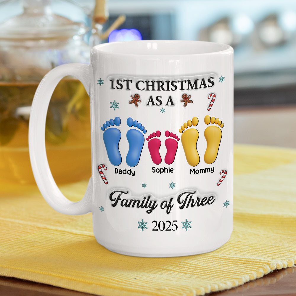 Custom Christmas & Birthday Gift for Daughter • Our First Christmas - Personalized 3D Effect Coffee Mug