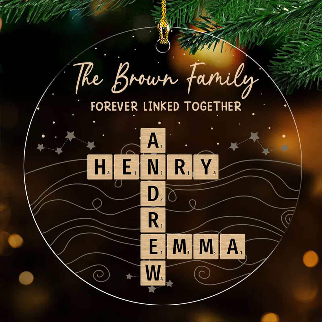 Custom Family Ornament, Christmas Gift for Family Members •  Love Holds Our Family Together - Personalized Acrylic Ornament
