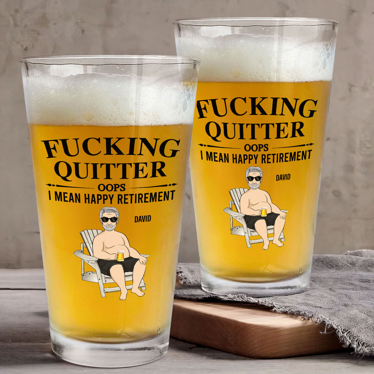 Happy Retirement - Personalized Beer Glass