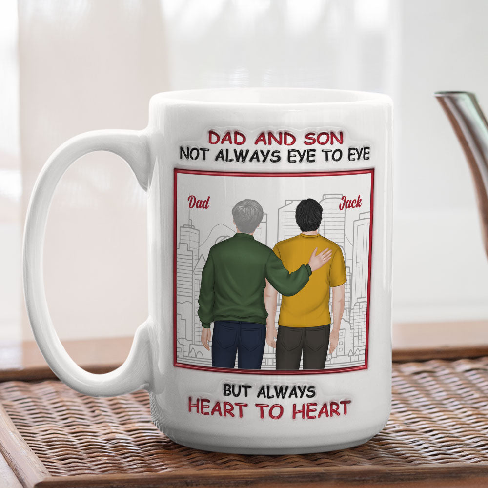 Custom Christmas & Birthday Gift for Son • Our Hearts Beat In Harmony - Personalized 3D Inflated Effect Mug