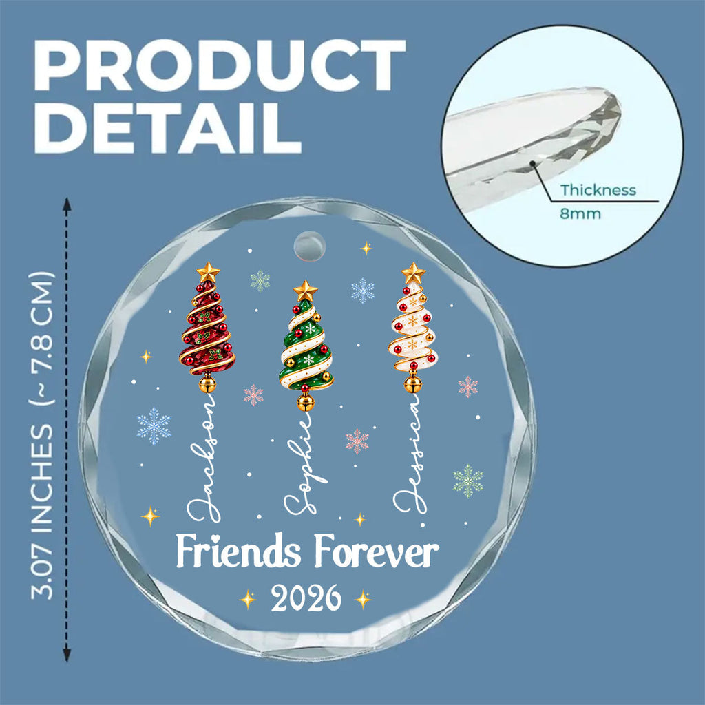 Custom Sister Christmas Ornament •  Best Sisters Forever - Personalized Glass Ornament