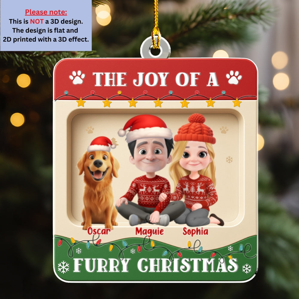 Custom Keepsake Christmas Ornament •  Furry Christmas - Personalized 3D Effect Acrylic Ornament