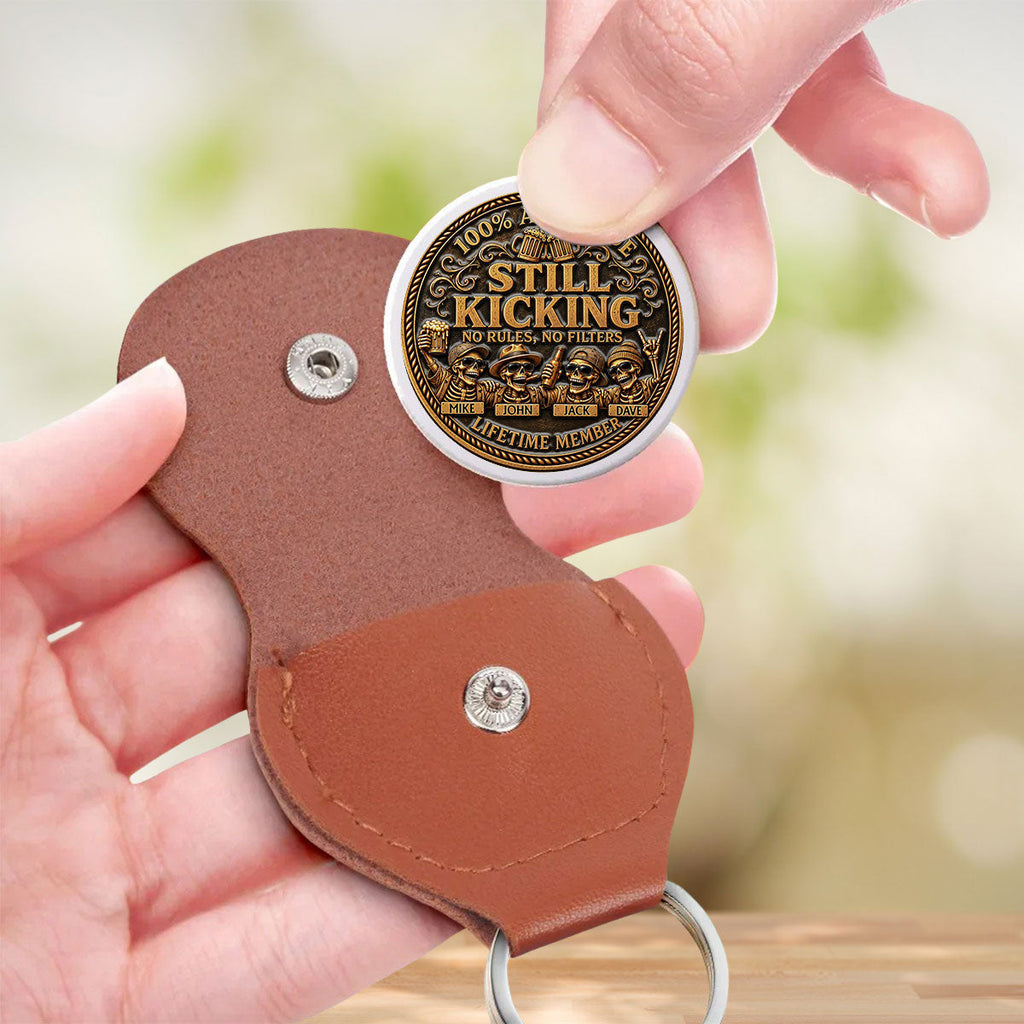 Custom Besties Coin Keychain, Friendship Birthday Gifts • Still Kicking - Personalized 3D Printing Pocket Hug