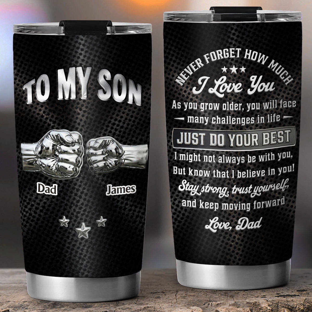 Custom Christmas Birthday Gifts For Son • Son I Believe In You - Personalized 3D Effect Tumbler