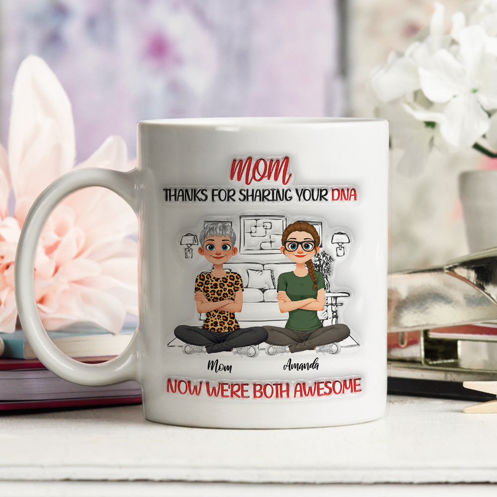 Custom Mother's Day Gift for Mom & Grandma • We Are Both Awesome - Personalized 3D Inflated Effect Mug