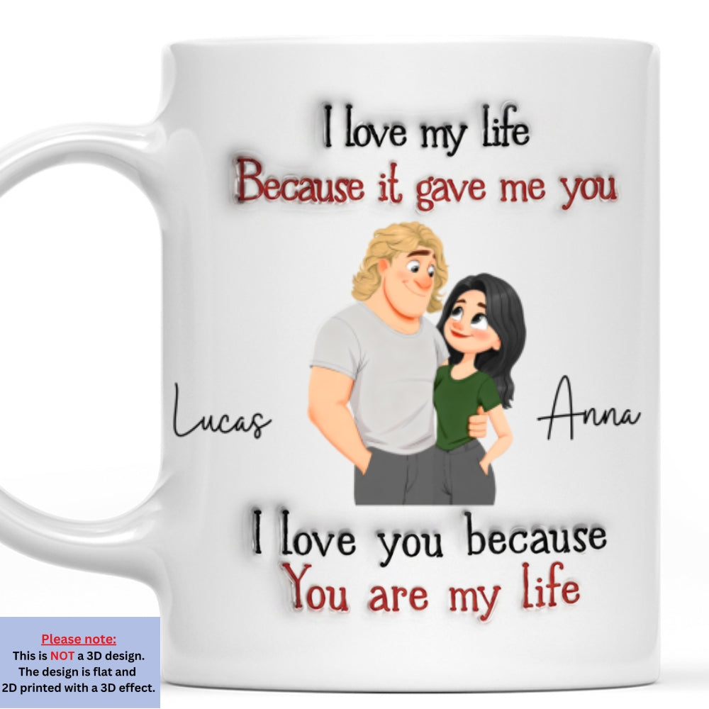 Custom Christmas & Birthday Keepsake Gift • My Life - Personalized 3D Inflated Effect Mug