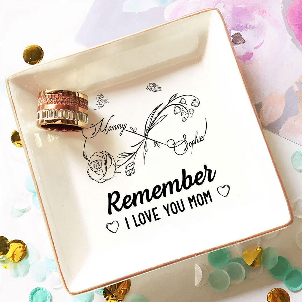 Custom Mom Trinket Dish, Birthday Christmas Gift • Endless Love For Mom Keepsake - Personalized Jewelry Dish