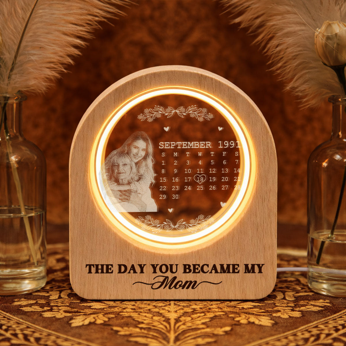 The Day You Became - Personalized 3D Crystal Photo Portrait LED