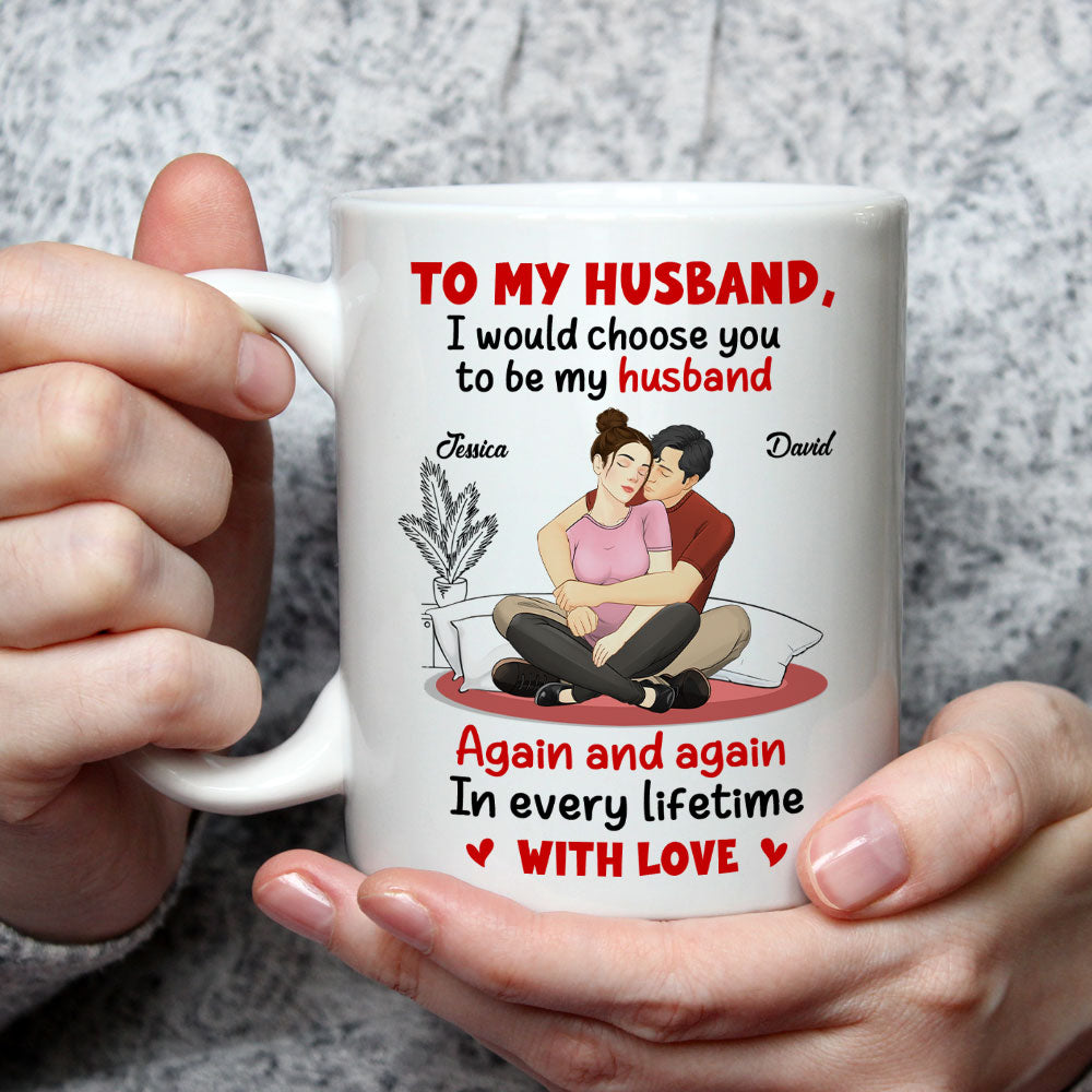 Custom Father's Day Gift For Son • My Heart Repeats Your Name - Personalized Coffee Mug