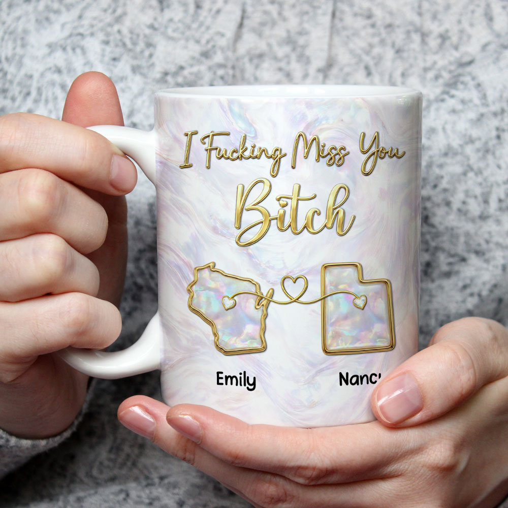 Custom Best Friend, Christmas & Birthday Friendship Keepsake Gift • Miss You New Style - Personalized 3D Effect Mug